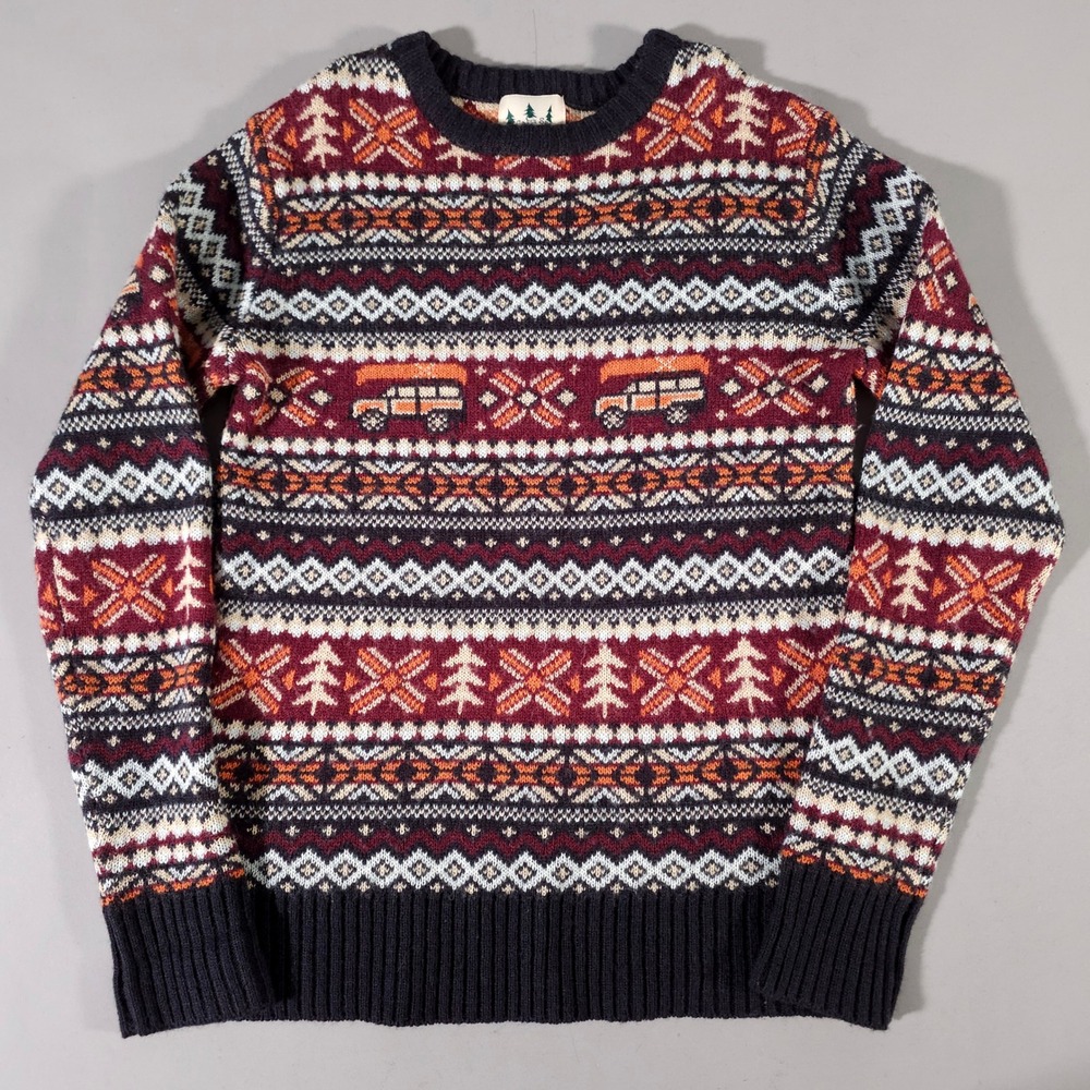 Kiel James Patrick Sweater Unisex XS Multi Fair Isle Cozy Cabin Wool Blend